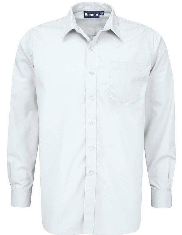 White Long Sleeve School Shirt | Albert Prendergast