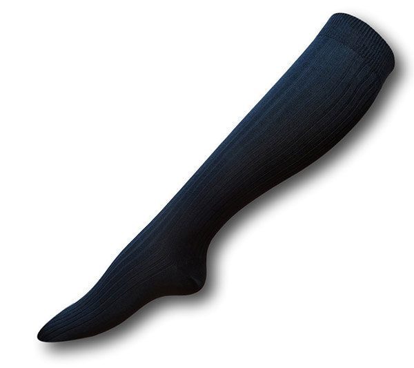 Ladies / Girls Knee Length Navy Ribbed Socks | Albert Prendergast